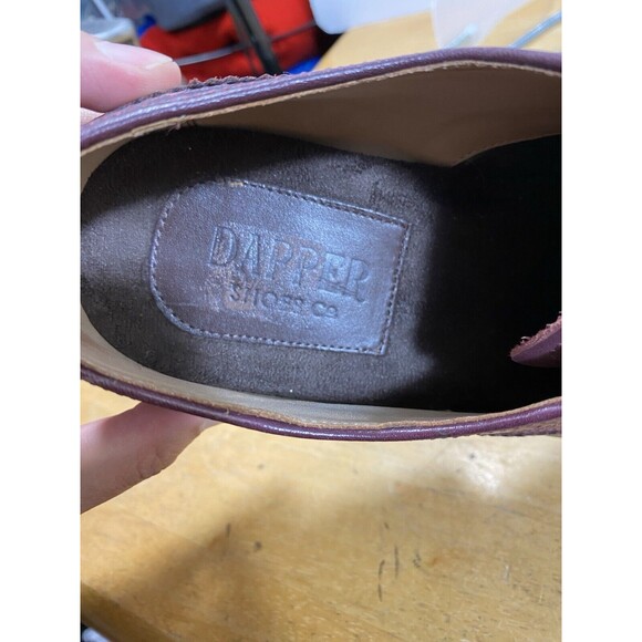 DAPPER SHOES CO. Genuine Leather Handcrafted Classic Burgundy Loafer Sz 9 - Picture 10 of 11
